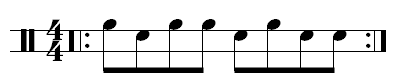 标准 Paradiddle 基本乐谱