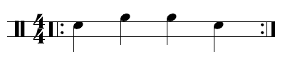 Inverted Double Stroke Rudiment Left Hand Lead